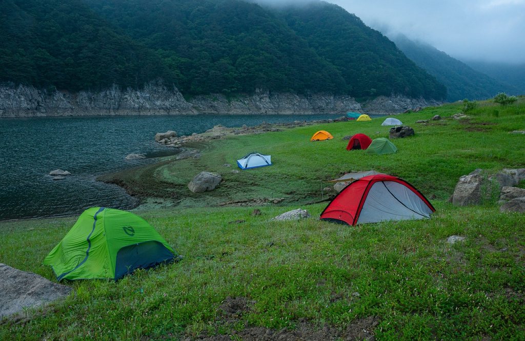 Pitching a tent at the Cross